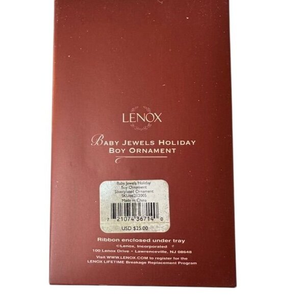 Lenox Silver-Plated Baby Jewels Holiday Boy Ornament With Charms - Picture 5 of 7